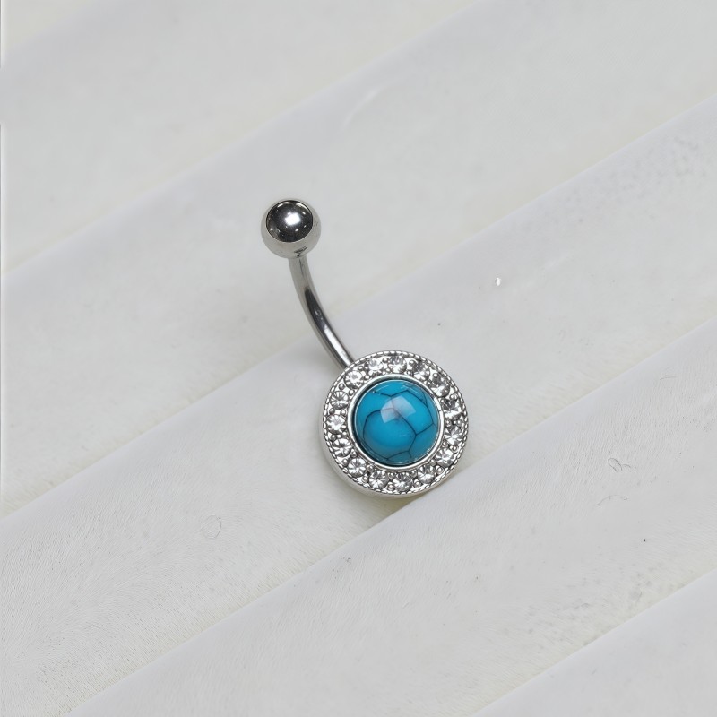 Turquoise Belly Ring Manufacturer - Vintage Style Crystal Accents