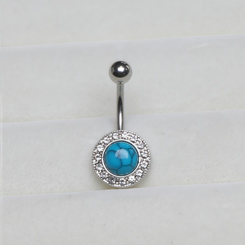 Turquoise Belly Ring Manufacturer - Vintage Style Crystal Accents