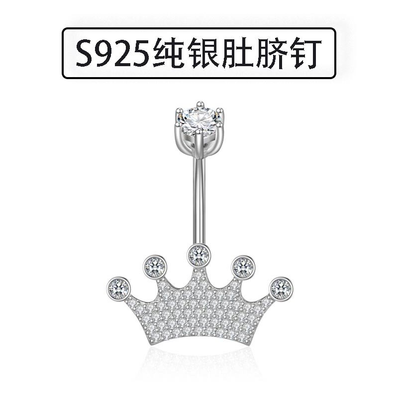 Belly Button Stud Factory - Crown Zircon 6 Claw Head Design