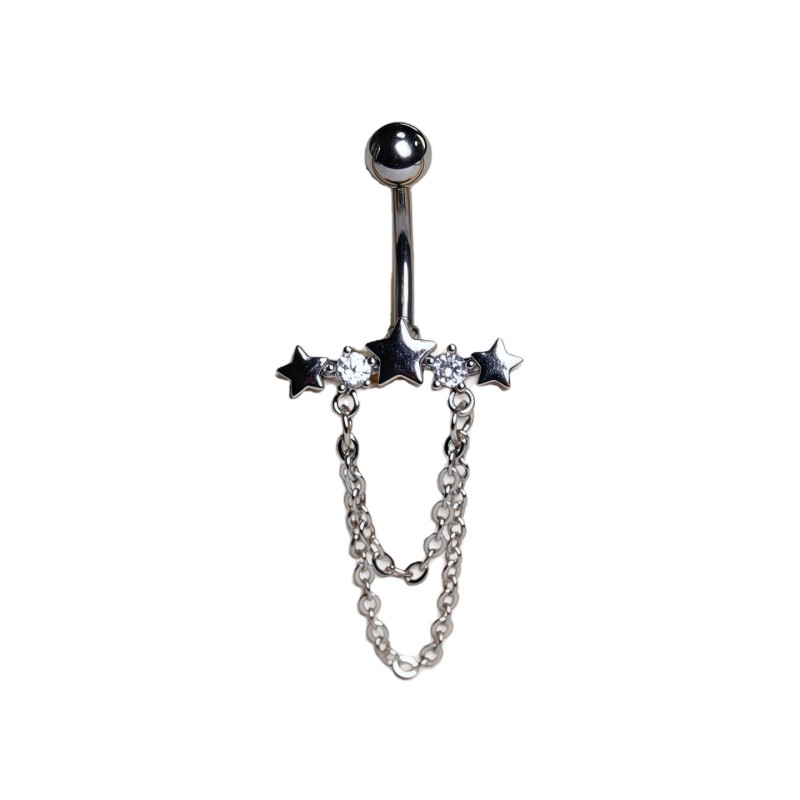 Star-shaped Ring Manufacturer - Crystal Chain Detail Stainless