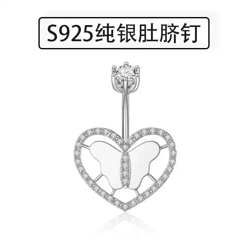 Belly Button Ring Supplier - 925 Sterling Silver Heart-shaped