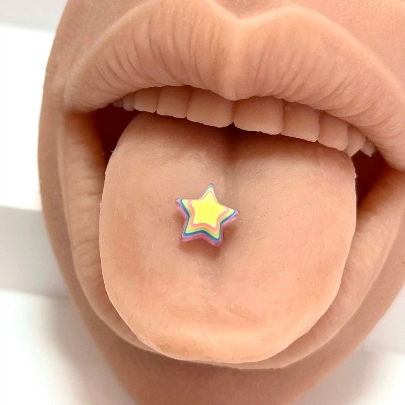 Tongue Piercing Supplier - 316L Stainless Steel Star Love Shape