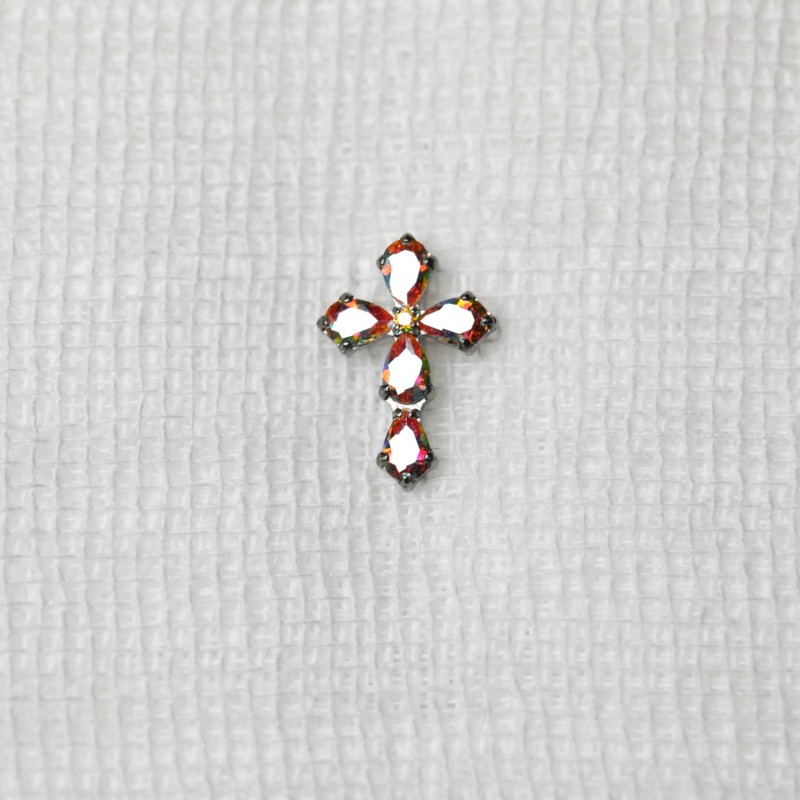 Titanium Labret Supplier - Cross Silver Plated Internal Threaded