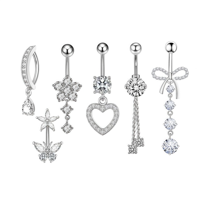 Rhinestone Set Manufacturer - Glam Gold Stainless Steel Flower