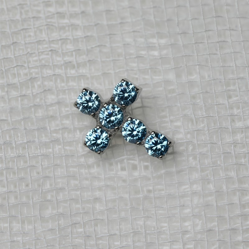 Titanium Stud Earrings Manufacturer - 16G Implant Grade Cross CZ