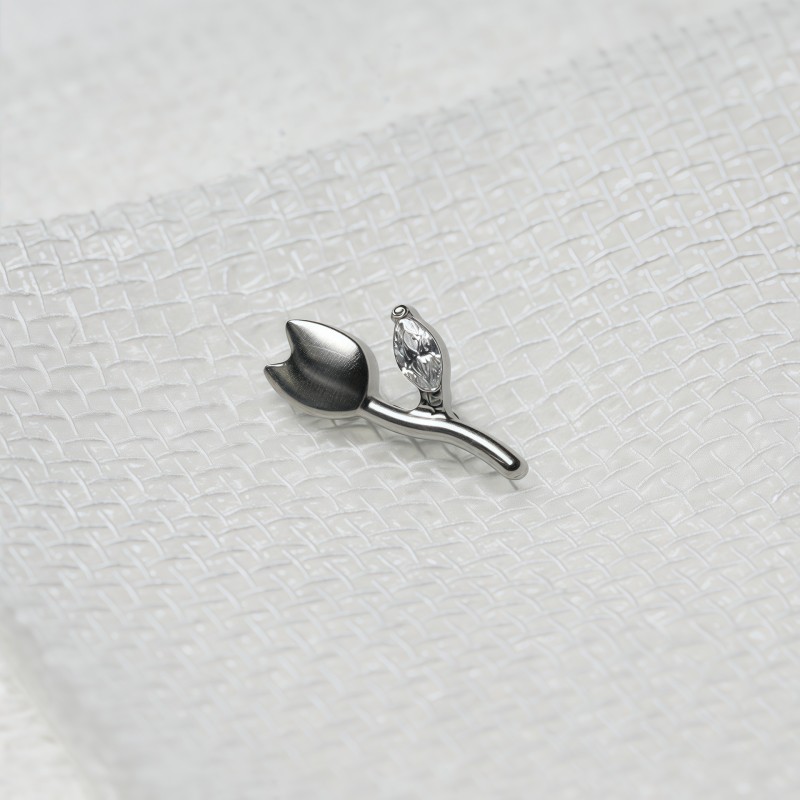 Titanium Ear Studs Manufacturer - Tulip Shape CZ Inlay Multicolor