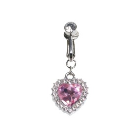 Non Piercing Ring Supplier - Fashion Heart-shaped Crystal Clip
