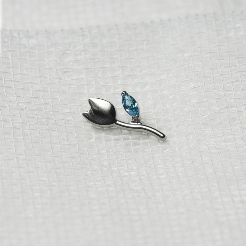 Titanium Ear Studs Manufacturer - Tulip Shape CZ Inlay Multicolor