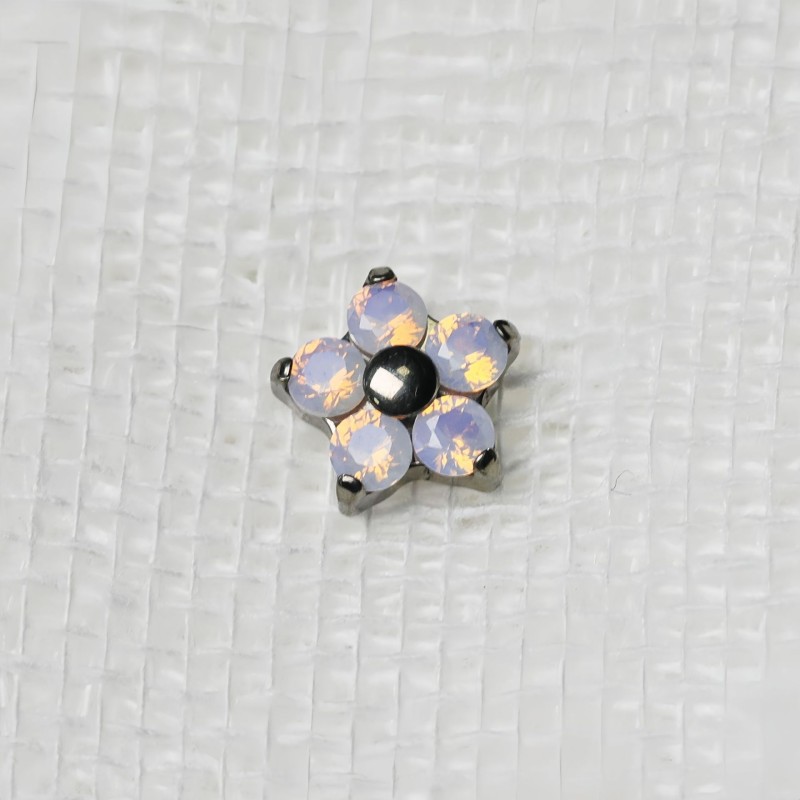 Titanium Body Jewelry Factory - Flower Internally Threaded CZ