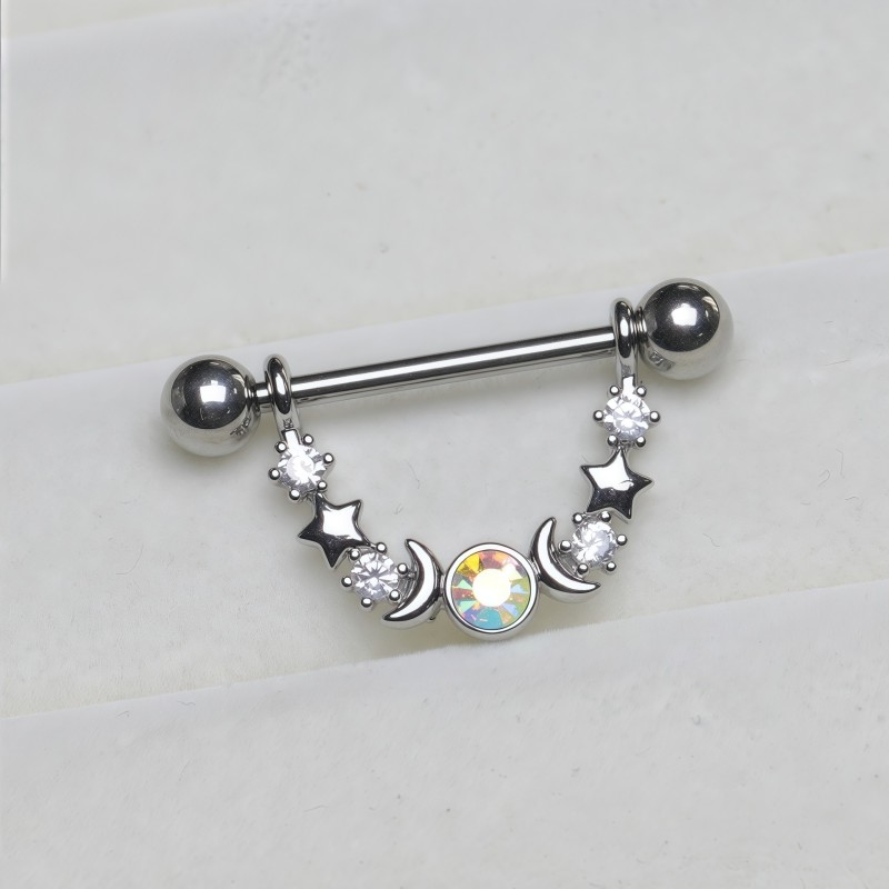 Nipple Ring Supplier - Boho Celestial Star Moon Crystal