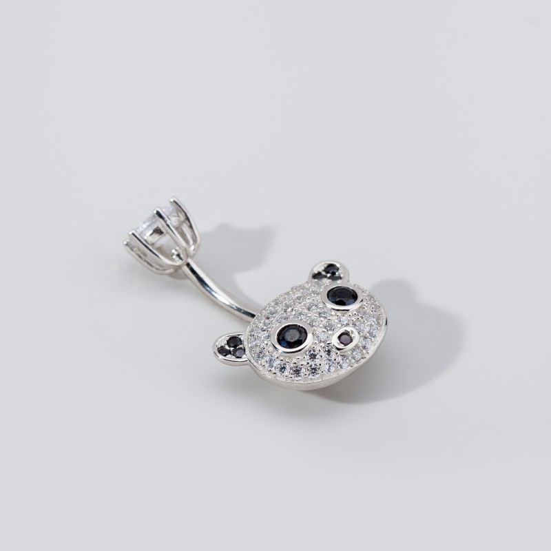 S925 Belly Ring Supplier - European American Zircon Giant Panda