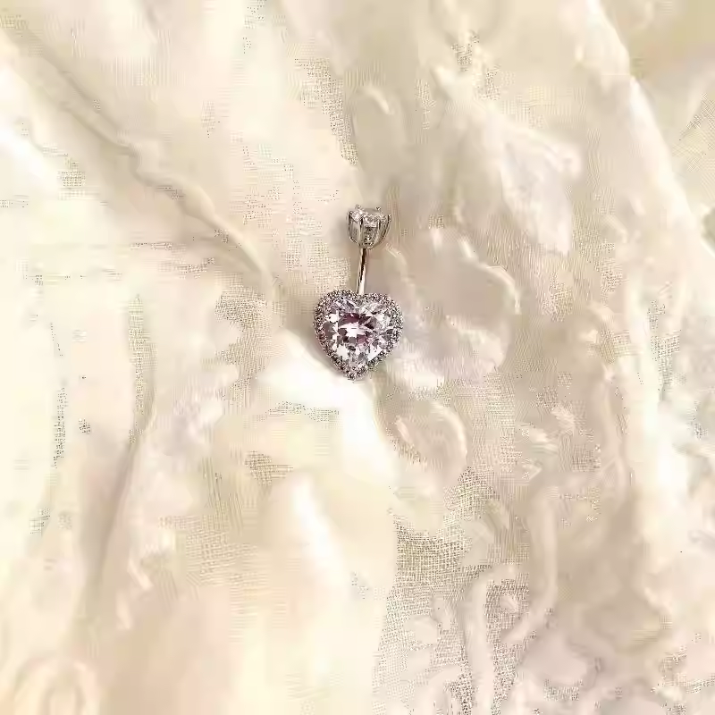 Belly Button Stud Supplier - Heart-shaped European American Sexy