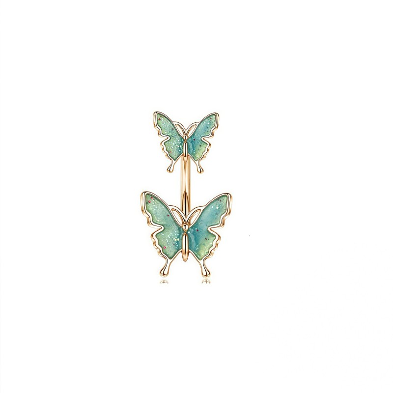 Butterfly Belly Rings Manufacturer - Colorful Glitter Paint Enamel