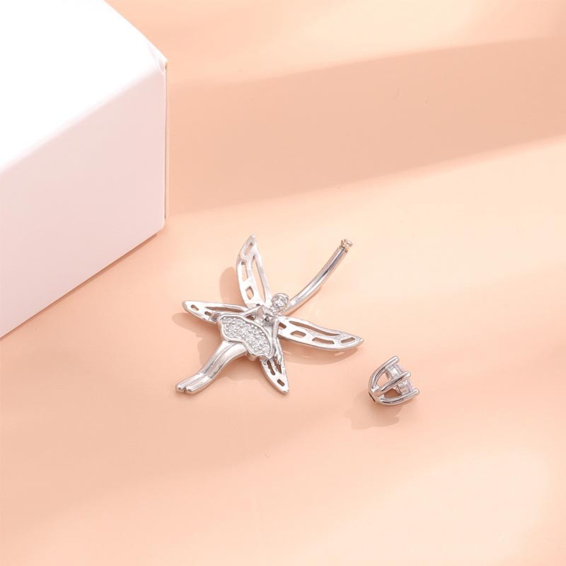 Silver Jewelry Manufacturer - Angel Design Ballet-shaped Navel