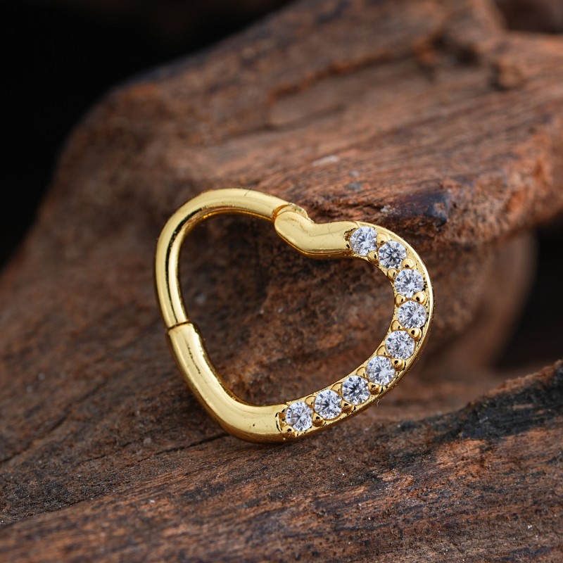 Nose Ring Factory - Light Luxury Heart-shaped Closed Ring