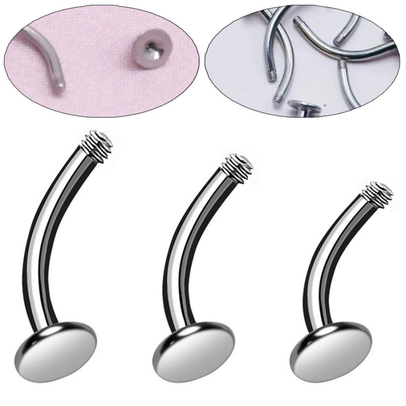 Hip-hop Accessories Factory - Flat Base Bending Bar Lip Ring