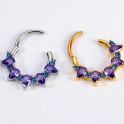Zircon Nose Ring Supplier - Amethyst Closed Ring Popular