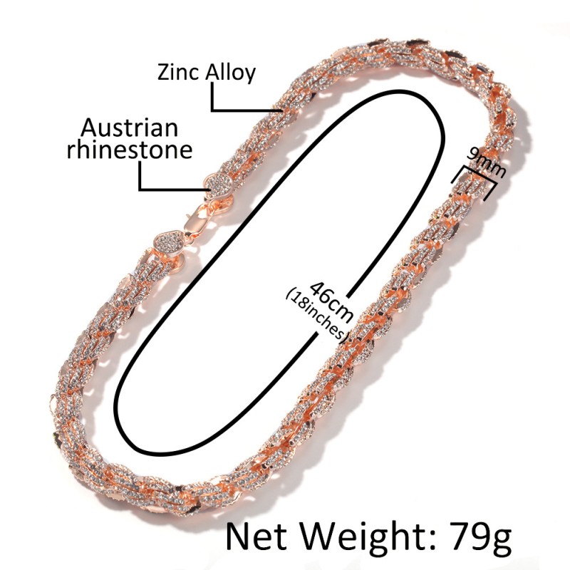 Hip Hop Necklace Manufacturer - Micro Diamond Twist Miami Design