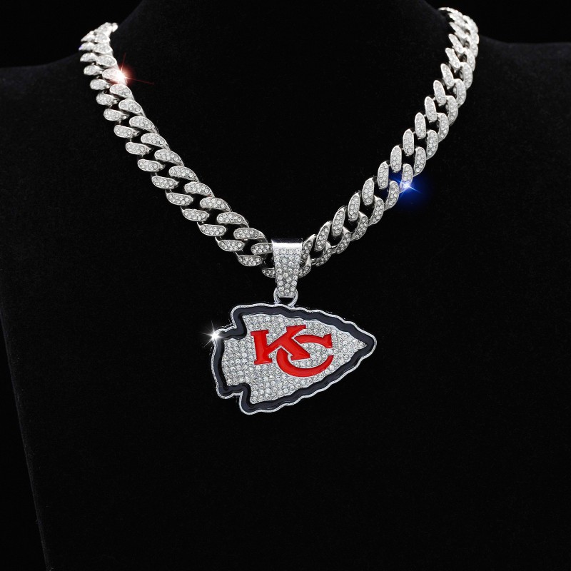 Football Pendant Supplier - 5pcs/lot Kansas Chiefs Diamond
