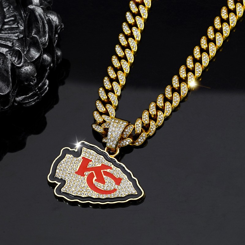 Football Pendant Supplier - 5pcs/lot Kansas Chiefs Diamond