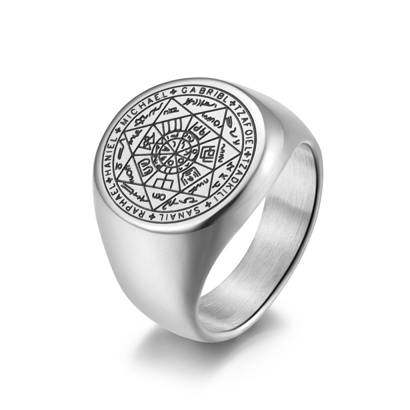 Rune Ring Manufacturer - Seven-pointed Star Stainless Steel Hipster