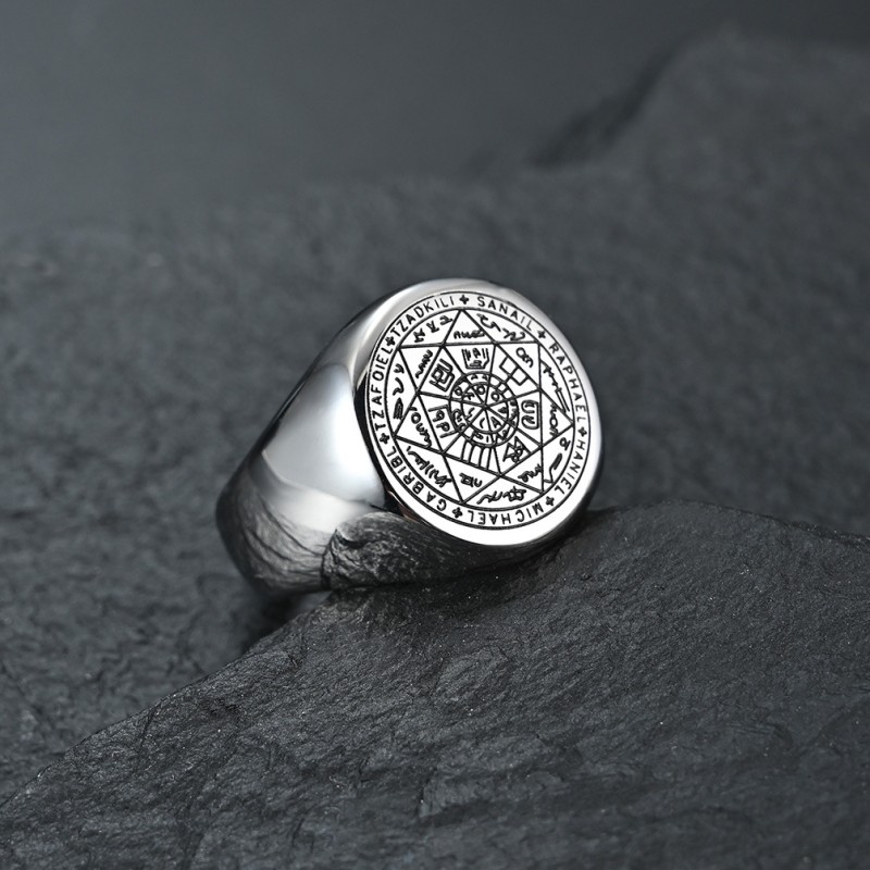 Rune Ring Manufacturer - Seven-pointed Star Stainless Steel Hipster