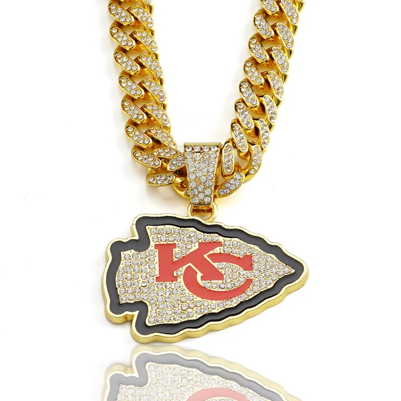 Football Pendant Supplier - 5pcs/lot Kansas Chiefs Diamond