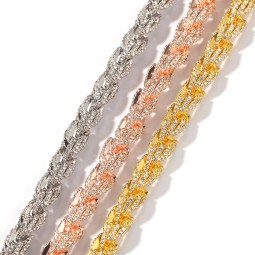 Hip Hop Necklace Manufacturer - Micro Diamond Twist Miami Design