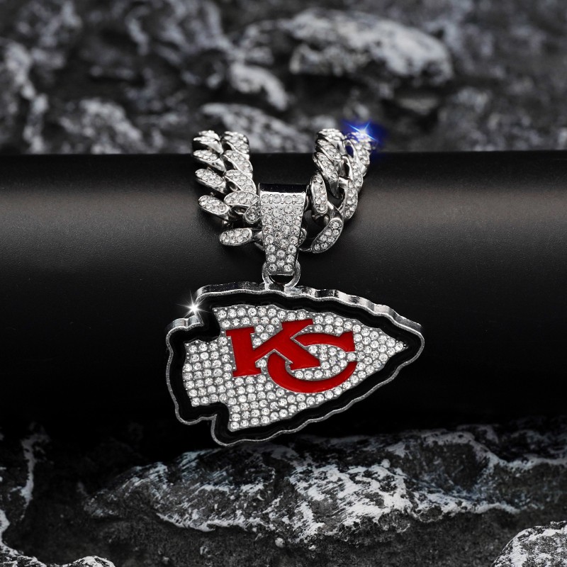 Football Pendant Supplier - 5pcs/lot Kansas Chiefs Diamond