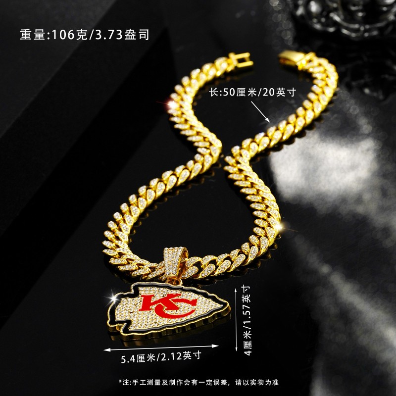 Football Pendant Supplier - 5pcs/lot Kansas Chiefs Diamond