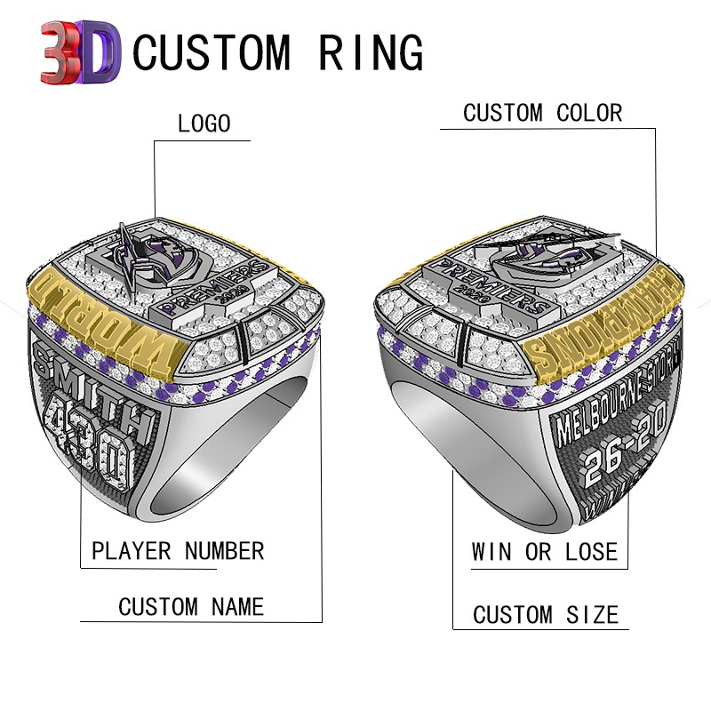 Sports Ring Supplier - Custom Logo USSSA Youth States Team