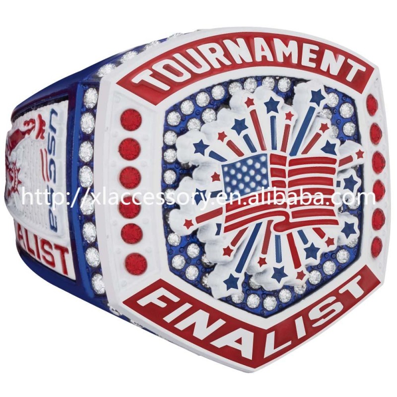 Championship Ring Manufacturer - USA Flag Colored Fashion Men's