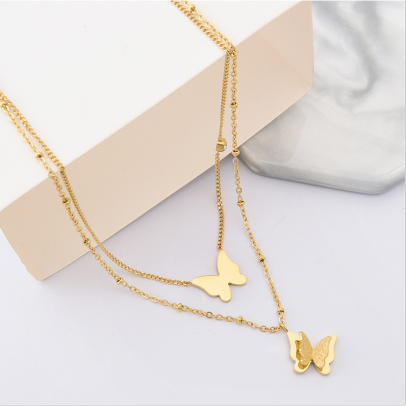 Butterfly Necklace Manufacturer - 316L Stainless Steel Double Layer High Polished