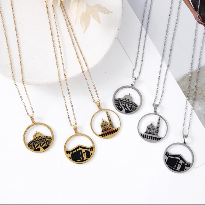 Mosque Necklace Manufacturer - 18K Gold Plated Stainless Steel Palestinian Jewelry