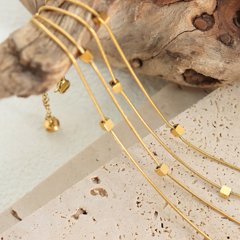 Geometric Anklet Manufacturer - Double Layer Square Summer Beach Waterproof