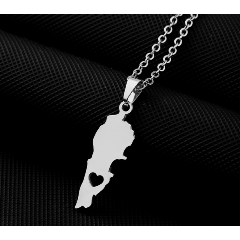 Lebanon Necklace Factory - Enamel Map Chain 18K Gold Plated National Flag