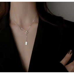 Silver Necklace Supplier - Korean Fashion Design S925 Silver Pin Tassel Pendant