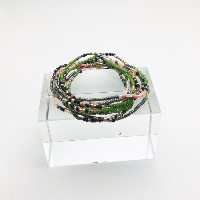 Bead Bracelet Manufacturer - Colorful Small Seed Elastic Coco Beads Set