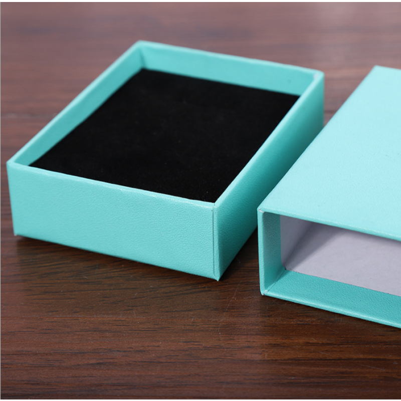 Jewelry Packaging Box Factory - Light Blue Drawer Earrings Necklace Customizable