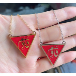 Arabic Necklace Supplier - Stainless Steel Handmade Dainty Chain Triangle Pendant