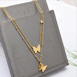 Butterfly Necklace Manufacturer - 316L Stainless Steel Double Layer High Polished
