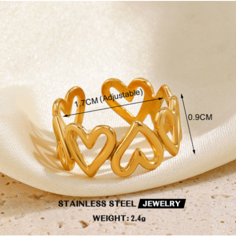 Personalized Ring Supplier - 2024 Niche Design Geometric Leaf Love Set