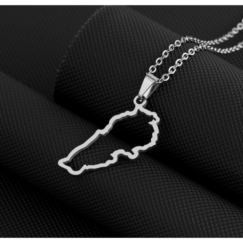 Lebanon Necklace Factory - Enamel Map Chain 18K Gold Plated National Flag