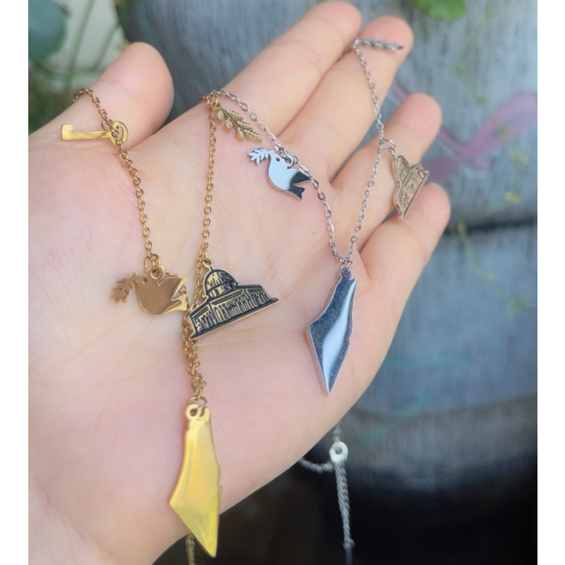 Palestine Pendant Necklace Factory - Stainless Steel Peace Bird Charm Design