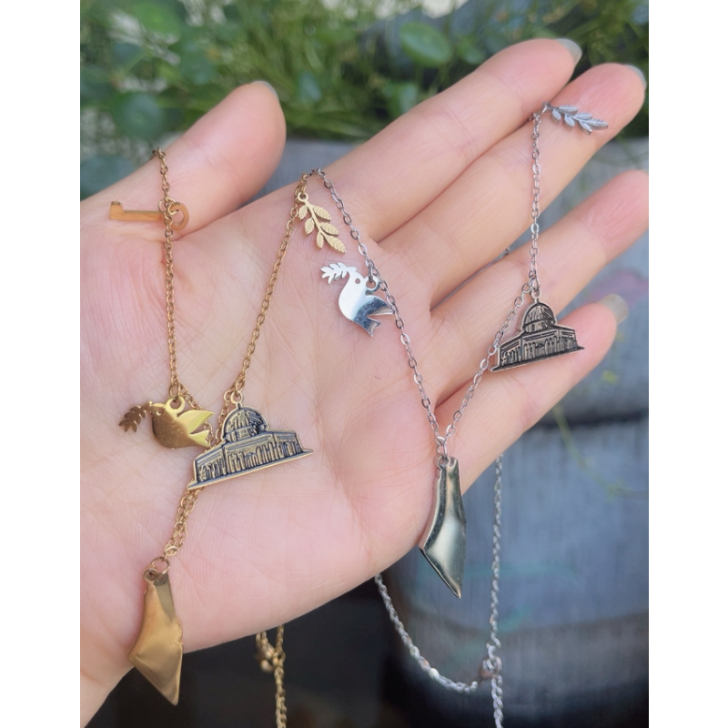 Palestine Pendant Necklace Factory - Stainless Steel Peace Bird Charm Design
