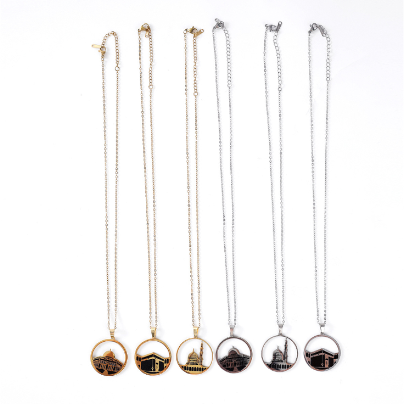Mosque Necklace Manufacturer - 18K Gold Plated Stainless Steel Palestinian Jewelry