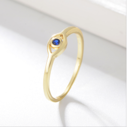 Devil's Eye Ring Supplier - New Trendy S925 Sterling Silver Blue Eye Zircon