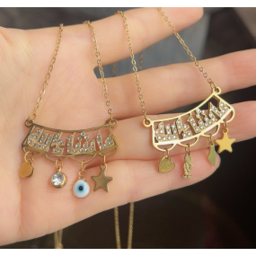 Arabic Necklace Supplier - Stainless Steel Heart Star Eye Fashion Jewelry