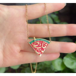 Arabic Necklace Manufacturer - Child Watermelon Pendant 316L Stainless Steel Enamel