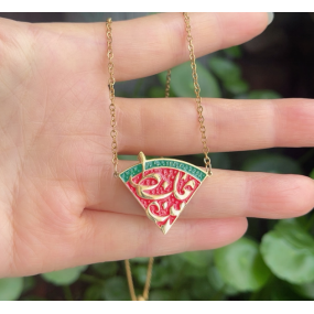 Arabic Necklace Manufacturer - Child Watermelon Pendant 316L Stainless Steel Enamel